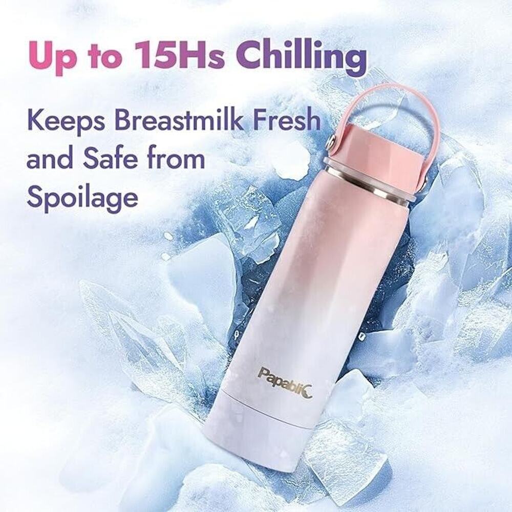 Papablic Vacuum Insulated Breastmilk Cooler Bottle, 20oz Stainless Steel Violet - Picture 2 of 6